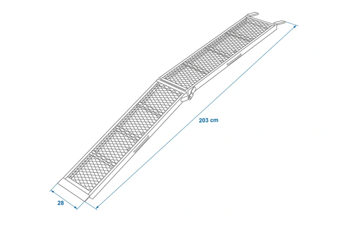 ProPlus 390094 zložljive jeklene rampe za prikolice 203 cm 680 kg komplet 2 kosov