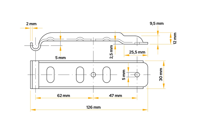Stranska vlečna kljuka z zaponko UNITRAILER BV 10-1+BVG 10-B popolna stranska zapora prikolice
