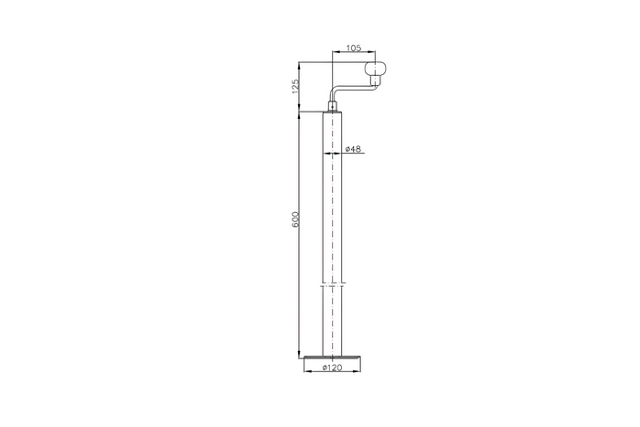 Raztegljiva opora ročice z objemko WINTERHOFF ST48-120+KLE48 150kg 48mm 600-820mm