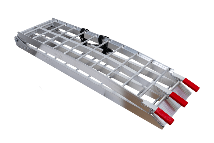Zložljiva aluminijasta klančina UNITRAILER ALR002 za prikolico 221 cm 340 kg s pasom