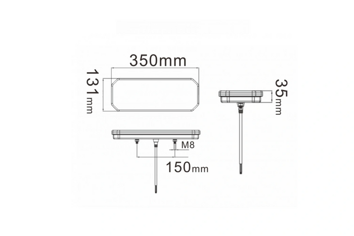 TruckLED L1949+L1950 zadnje luči LED kabel 0,45 m 6 funkcij leva+desna