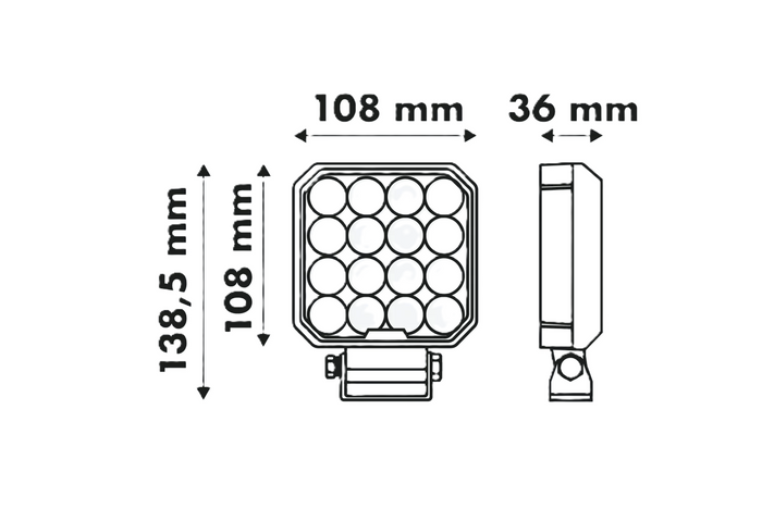 LED delovna reflektorska svetilka LAYTZ LY7107 64xLED 6400lm kvadratna