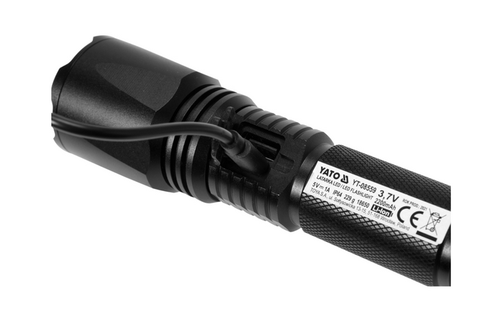 YATO YT-08559 LED 900lm večnamenska svetilka, prenosna baterija, odpirač za steklenice, kladivo za nujne primere