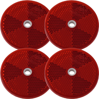 Okrogli reflektorji z luknjami, rdeči DOBPLAST 60 mm, set 4 reflektorjev