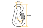 Varnostni kavelj za vrvi DROMET KSZ.8.80 gasilski karabin 8x80mm