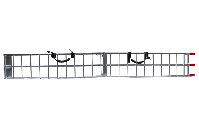UNITRAILER ALR002 zložljive aluminijaste rampe za prikolice 221 cm 680 kg s pasom, komplet 2 kosov